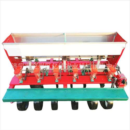 四轮车带6行浆腿谷子播机高粱/苜蓿/蔬菜/小颗粒免耕精播机