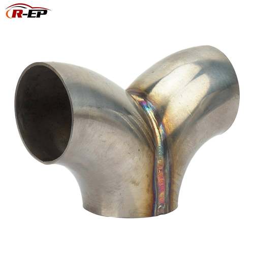 不锈钢排气管Y型三通接头2/2..25/2.5/3inch 51/57/63/76mm连接器