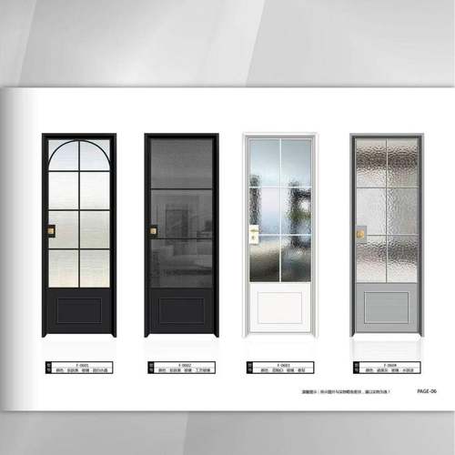 轻法式黑色复古卫生间玻璃门钛镁合金银波纹玻璃2025年新款家用