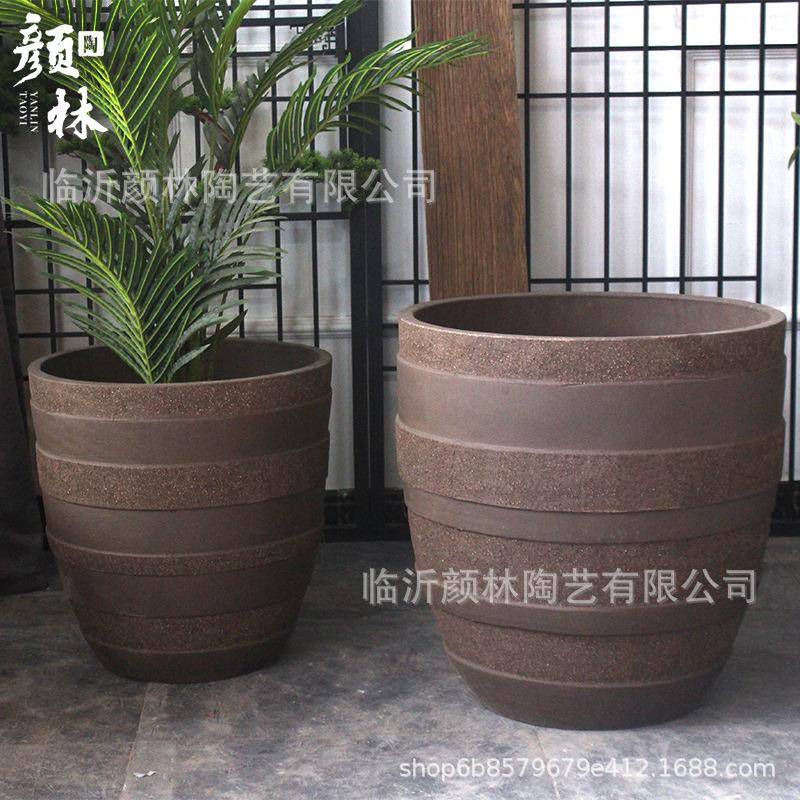 超大花盆大口径陶盆陶瓷大盆陶缸盆粗陶大号盆栽树盆景观大码粗盆