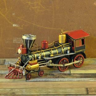 饰 怀旧loft软装 213 创意家居摆件 纯手工复古铁皮蒸汽火车头模型