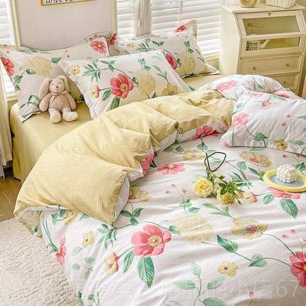 高档被10全棉四件套纯棉套1.8x2米罩180x2000被cm双人2.0x2.3床上