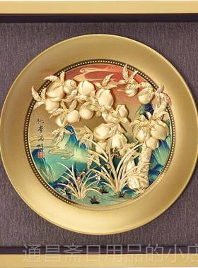 高档迁一帆顺帆船摆件招财金箔画乔新居搬家客厅风办公公室司开业