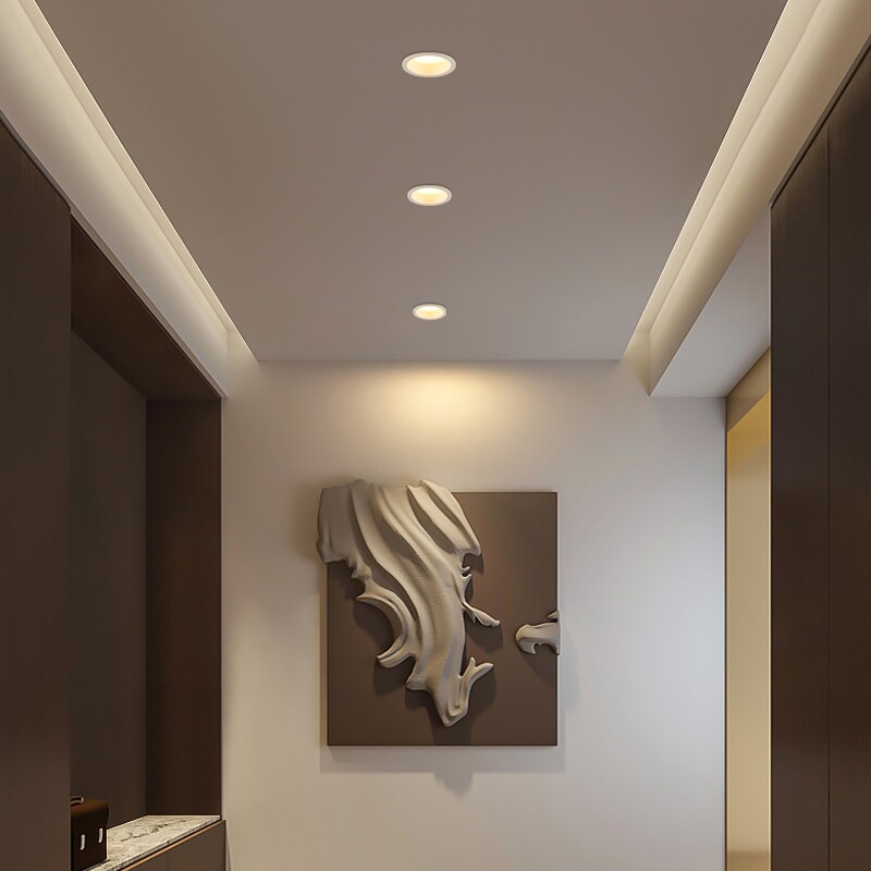 窄边框全铝防眩嵌入式筒灯现代简约大气家用客厅玄关天花led筒灯