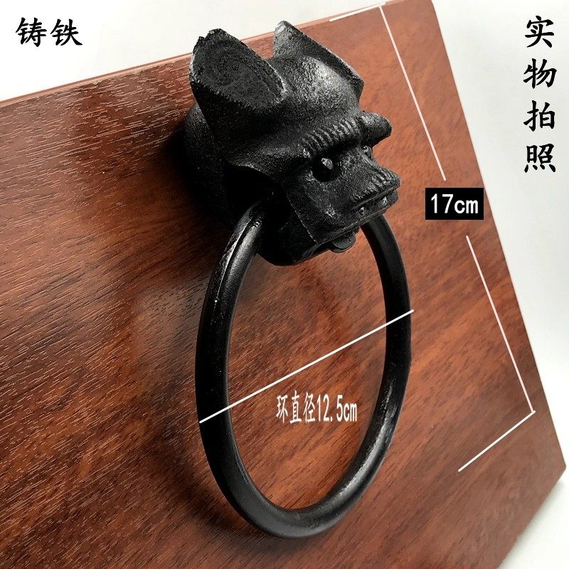 中式铁活仿古四合院古建铸铁狮子头虎头大门把手门钹拉手拉环