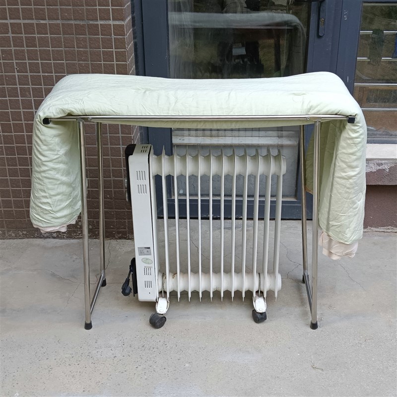 电暖器烘衣架取暖器通用油汀踢脚线晾衣架烘干折叠式免安装不锈钢