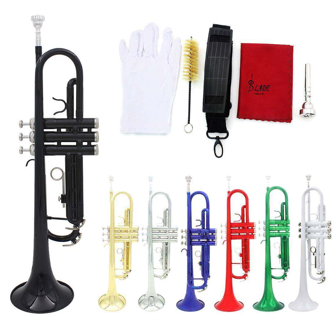 SLADE彩色小号乐器降B调三音小号儿童成人初学者专业演奏西洋乐器