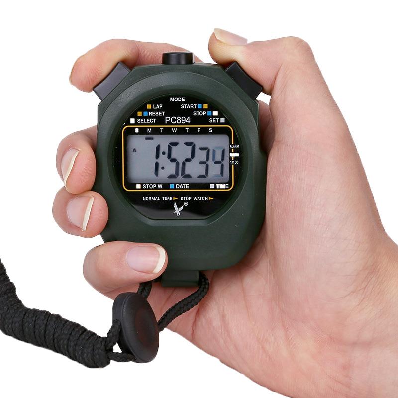 天福牌PC894单排2道记忆秒表跑步比赛计时器多功能大屏幕电子秒表
