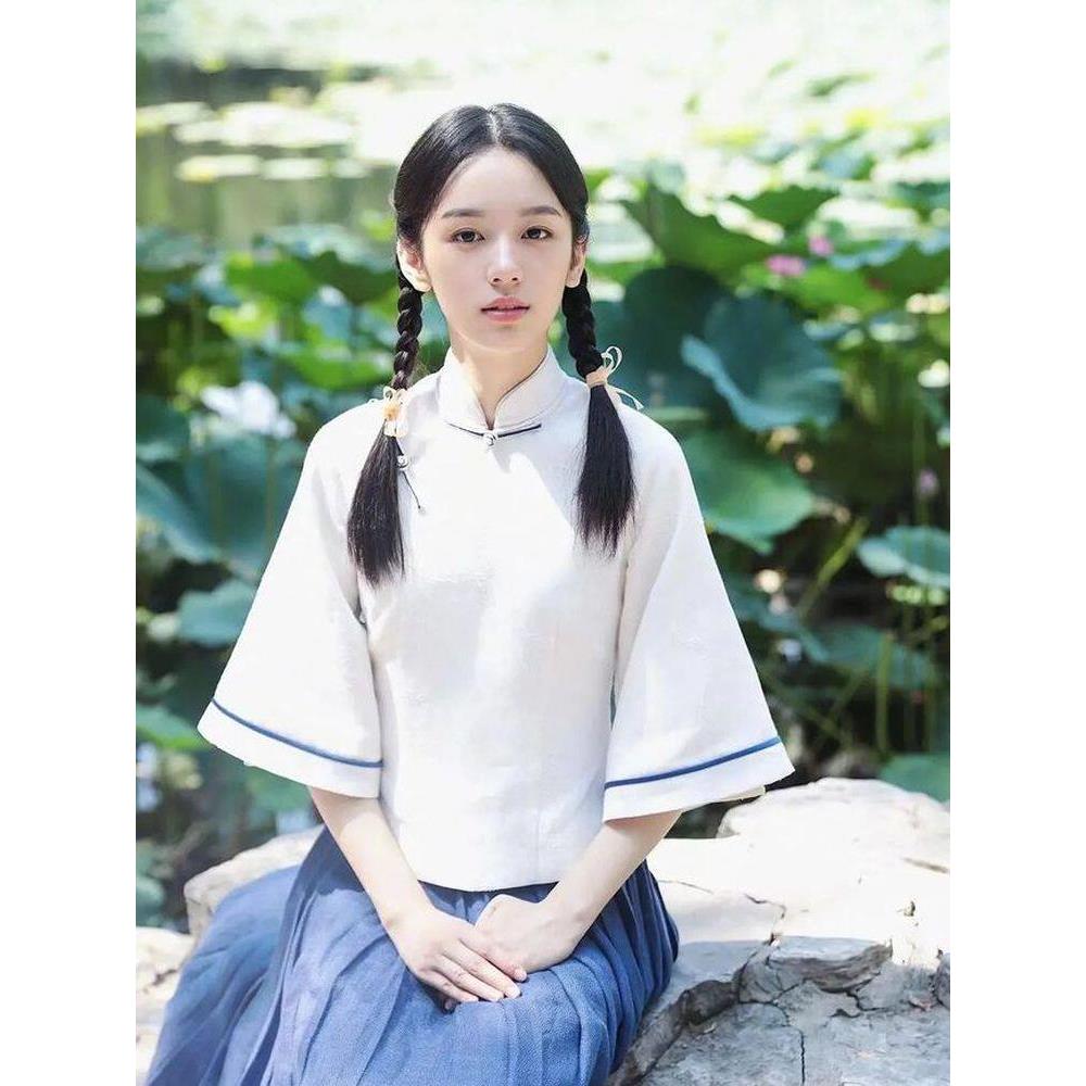 民国学生装服装五四青年装女中国风覆古风毕业班服话剧古筝演出服