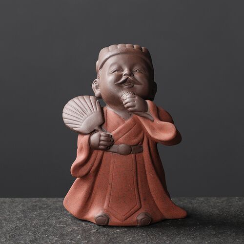 宇轩 紫砂诸葛亮茶宠刘备茶玩摆件三顾茅庐茶玩家居装饰精品茶盘