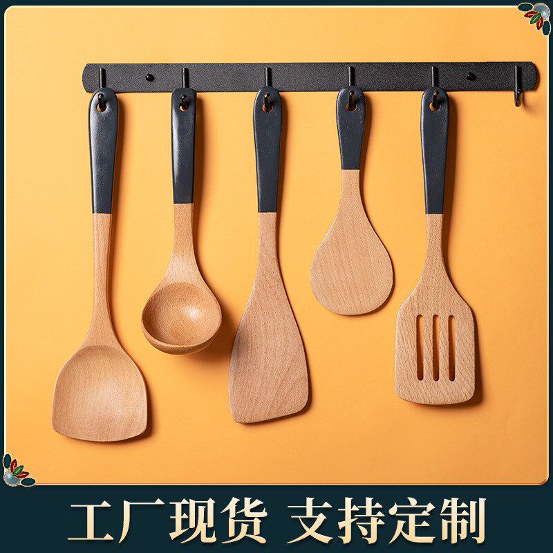 创意漆柄榉木铲汤勺家用炒菜铲子饭勺厨具锅铲套装不粘锅铲子