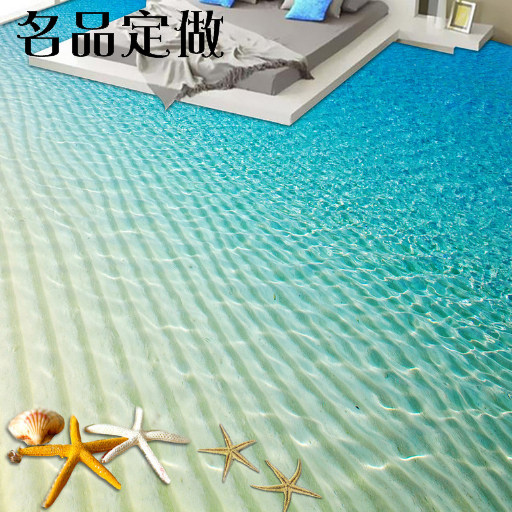 3D立体地板革地板贴防水防滑客厅浴室4S展厅地面贴画瓷砖地砖贴