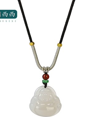 精美玛瑙玉髓佛公项链挂坠大肚笑脸弥勒佛新中式国风20185
