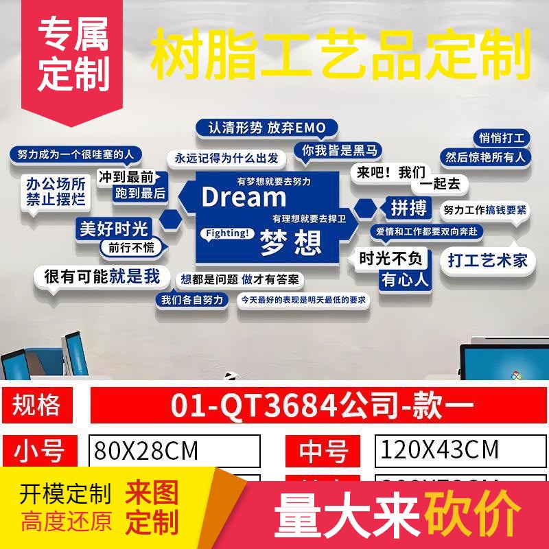 企业文化墙电商公司团队励志标语墙贴办公会议室氛围布置装饰挂画