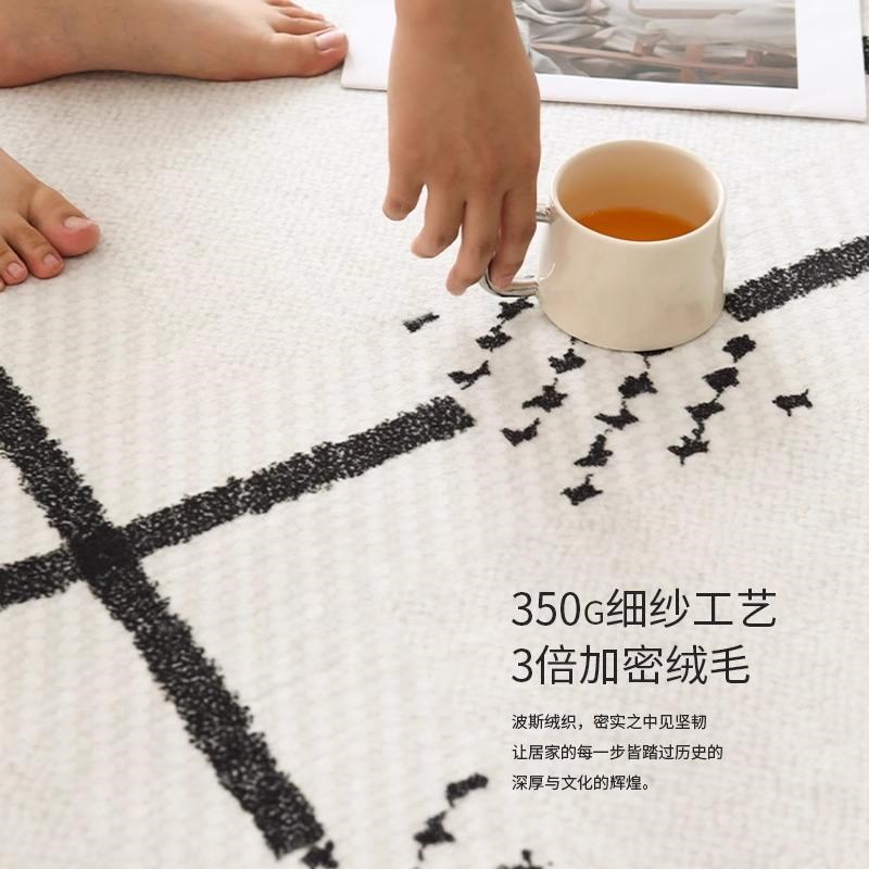 地毯客厅202新款奶油风地垫卧室床边毯防水免打理沙发茶几毯天津