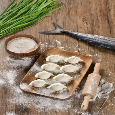 【团长专享】鲅鱼水饺345g/袋 纯手工新鲜速冻鱼肉水饺袋装