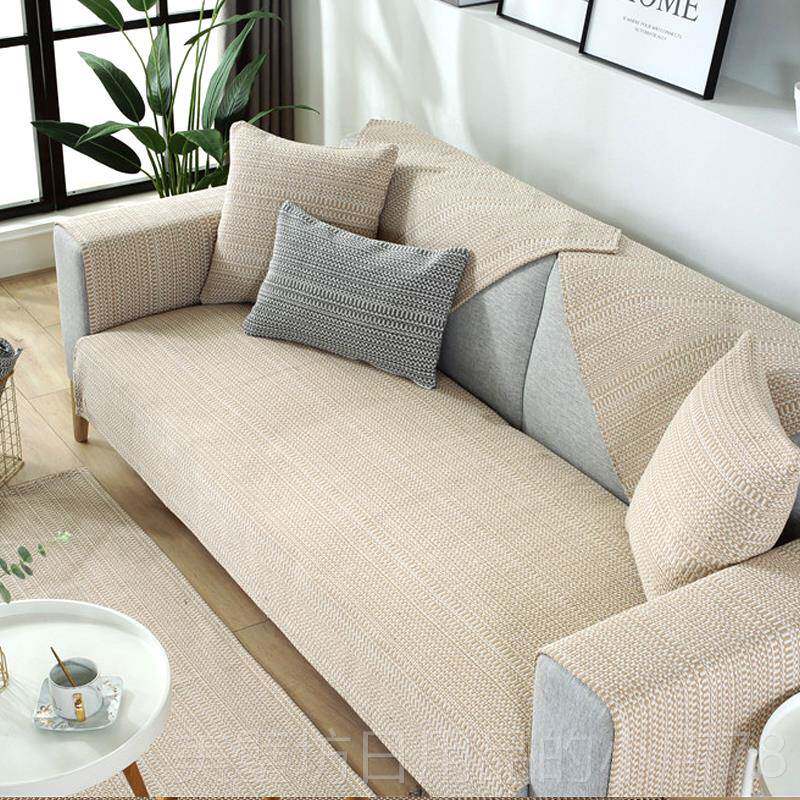 高档用加厚高档面棉麻老粗布沙发靠垫料四季通亚麻防滑沙巾发靠垫