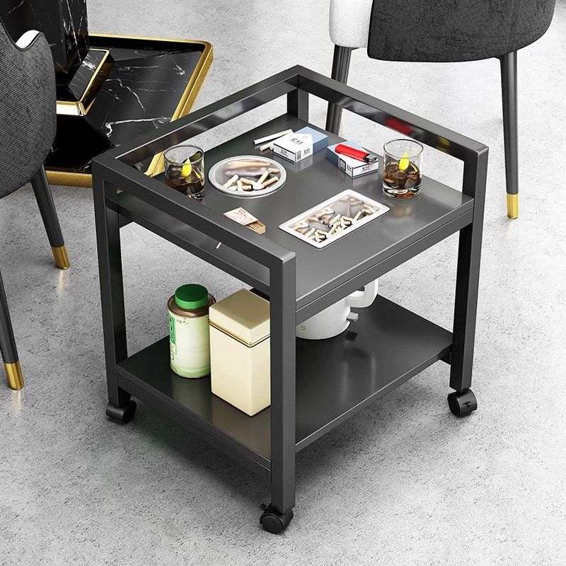 可移动小边几麻将桌茶几茶水架棋牌室专用置物茶水桌麻将机旁推车