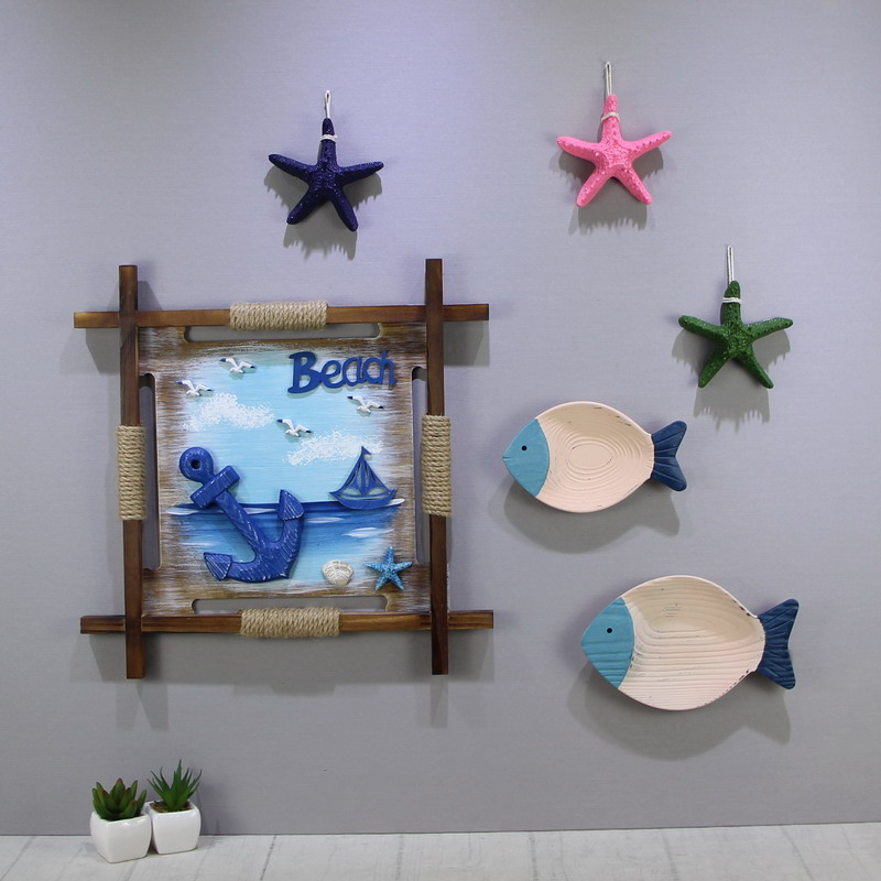 地中海装饰画木质挂画挂饰咖啡厅客厅海洋风格儿童房墙壁饰装饰品
