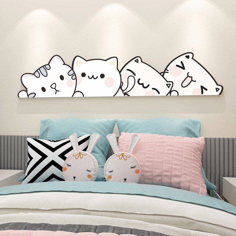 卧室床头背景墙3d立体墙贴创意卡通儿童房贴画男孩女孩房间装饰画