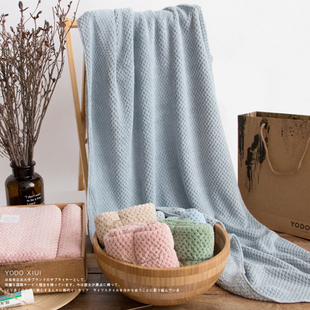 吸水速干柔软不掉毛浴巾毛巾套装 婚庆回礼商务送礼品高档礼盒装