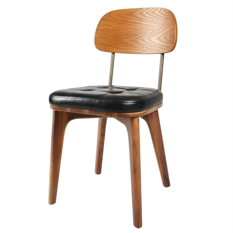 Loft工业金属实木餐厅餐椅酒吧酒店咖啡厅椅子简约休闲扶手软包椅