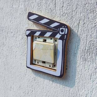 高档拍摄影间关保护套开关贴贴体可爱卡开通客厅插座墙面板开关立