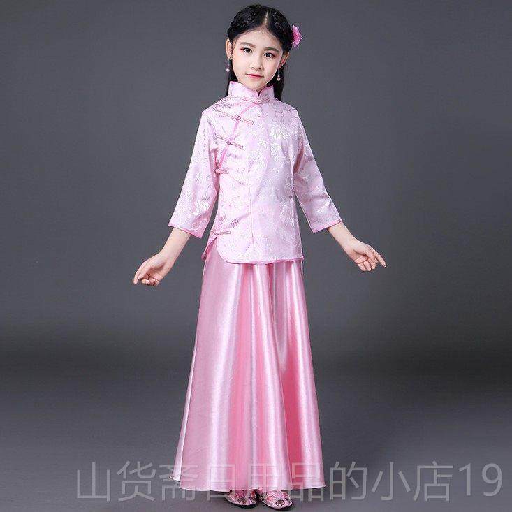 高档舞民国风儿古童出套装六一古筝琴琵琶蹈演服改良旗袍裙女毕业,童装/婴儿装/亲子装,儿童演出服,淘宝优惠券,粉丝福利购,淘宝优惠卷