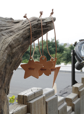 Slient纯手工植鞣鞍牛皮汽车香片挂件摆件挂饰车载香水香薰除异味