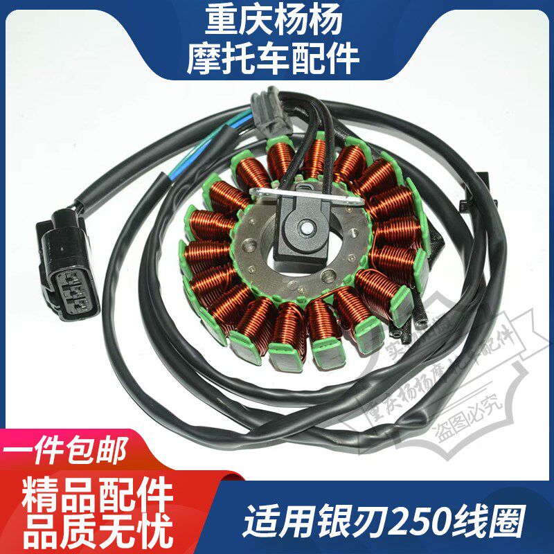 贝纳利银刃BJ250T-8定子组件线圈 磁电机银刃250磁电机充电线圈
