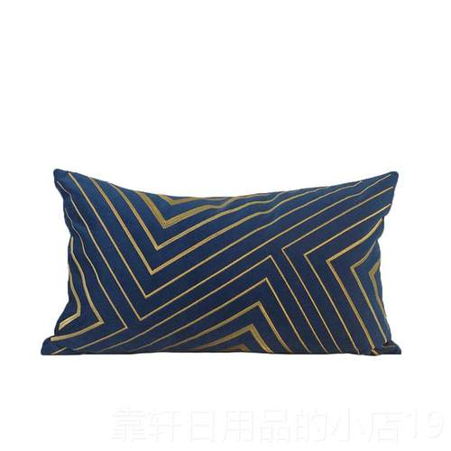 正品轻绒布宝蓝色深蓝抱枕绣花奢靠垫沙发咖啡店样板房民宿软装