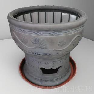 正品老北京莲花鱼盆澄江泥瓦缸瓦缸鱼盆纯手金鱼瓦盆加湿器特工价