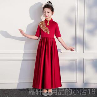 正品童合团儿演出服红色男童唱中山装朗诵学生女童唱祖国表演服歌