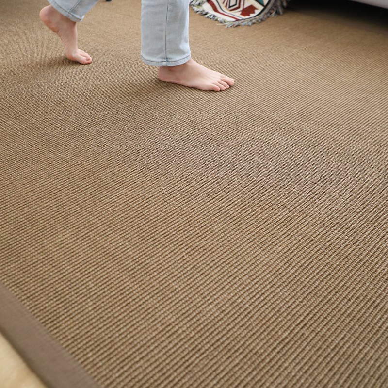 塞尚深色剑麻地毯环保简约客厅茶几垫卧室书房茶室麻地垫定制