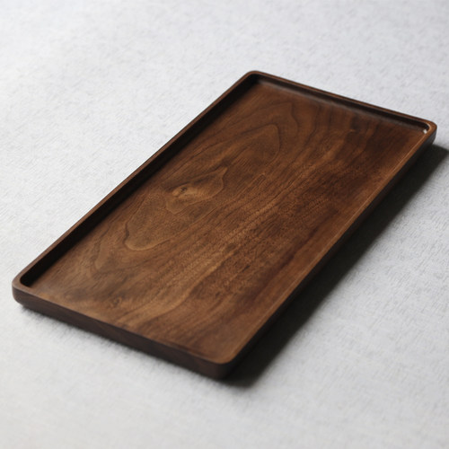 墨兰黑胡桃木木质托盘实木茶托盘家用长方形木盘餐盘茶盘点心盘