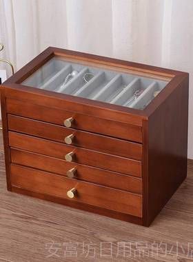 正品盒首精致简约的实木手饰品饰高端精致黄金首饰首项炼手镯饰收