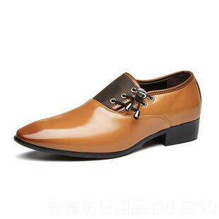 韩百男生皮鞋版潮流男式黑色英伦风青年西装男鞋搭鞋商务休闲