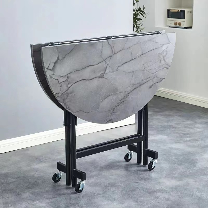 折叠大圆桌餐桌家用10人饭桌多功能酒店饭店简易可移动大转盘商用