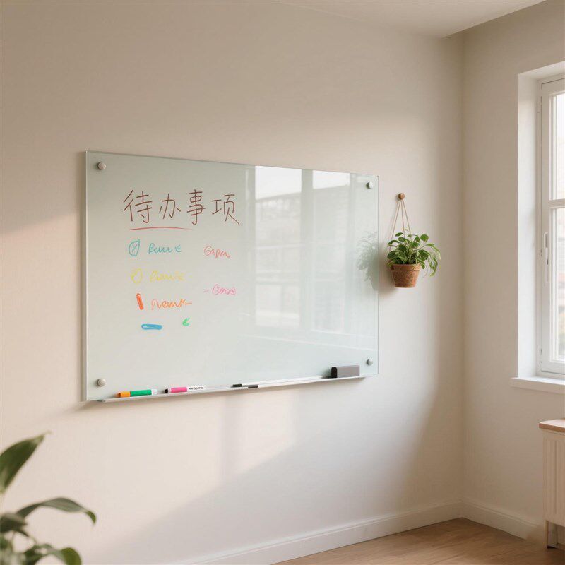 美斯特钢化玻璃白板写字板挂式办公室会议磁性可擦写挂墙儿童涂鸦