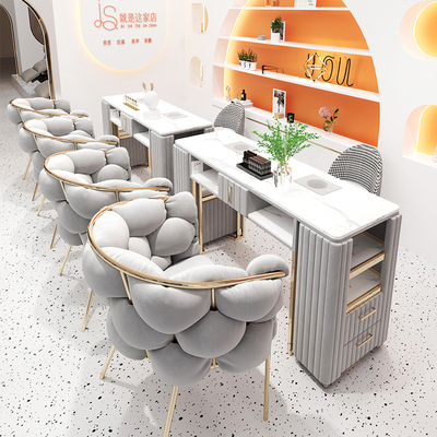 中闽芸尚大功率吸尘器美甲桌椅装带插座美甲台大理石修甲桌