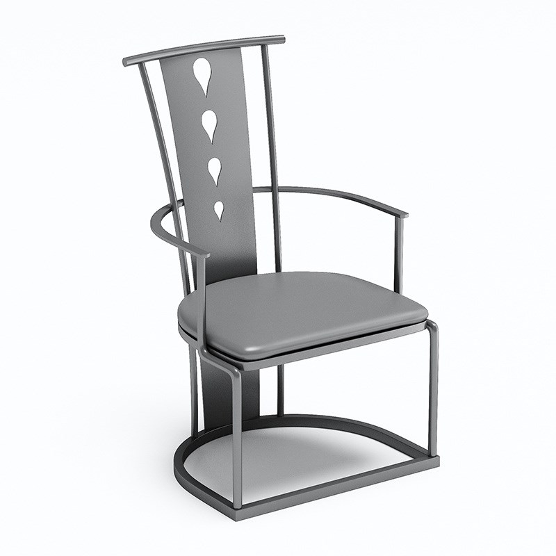 茶台座椅茶椅坐垫实木茶桌铁艺围椅茶几金属主人椅不锈钢客椅