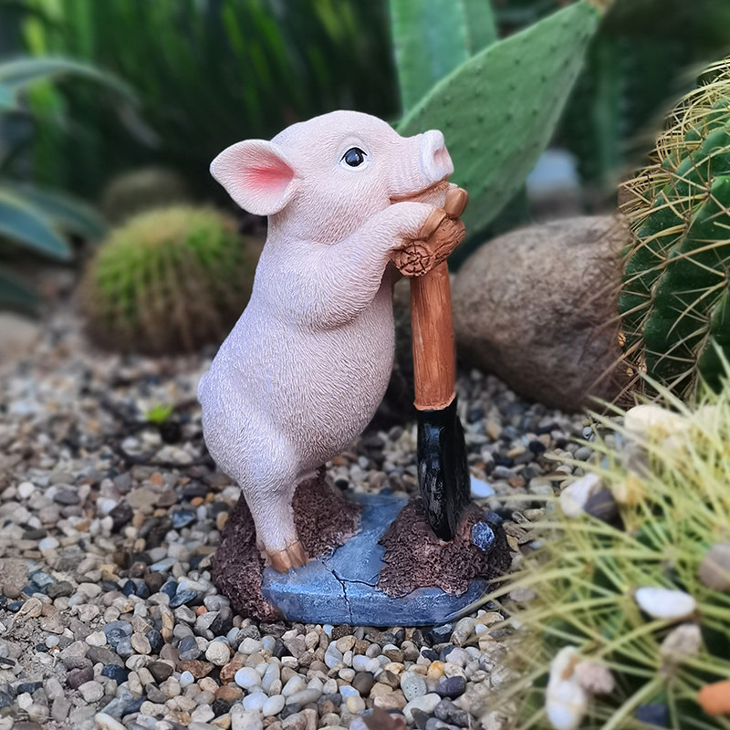 亨竹仿真小猪动物摆件可爱呆萌园艺装饰品花园杂货庭院景观造景