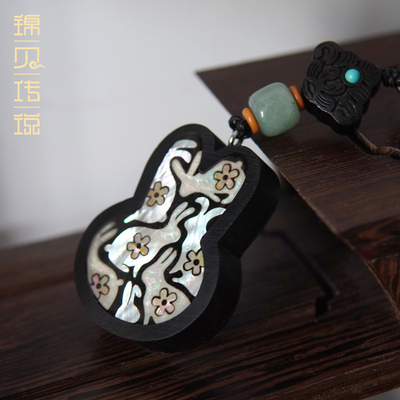 贝雕黑檀汽车挂件高档车内吊饰车载装饰品男女士挂饰吊坠钥匙挂饰