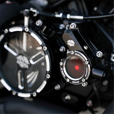 钱江闪300改装发动机透明水泵盖离合盖冷却液金吉拉300灰石装饰盖