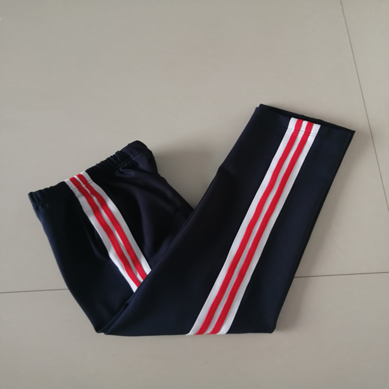 小学生新款春秋中性款红杠运动裤