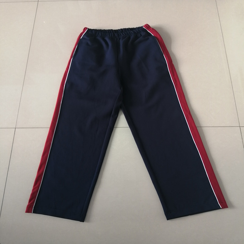 中小学生深蓝色细白杠校服长裤
