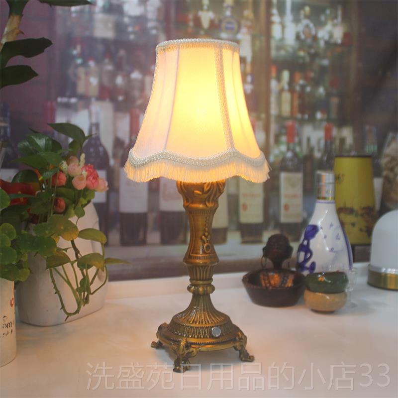 正品古法式餐厅桌面灯摆灯欧式覆布吧艺充电灯清氛围咖啡厅民宿夜