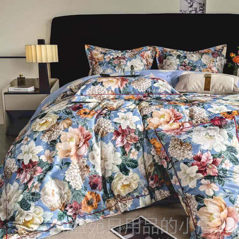 正品欧式加1厚提花磨毛四件套贡四缎结婚件套全纯棉床上8用品.m床