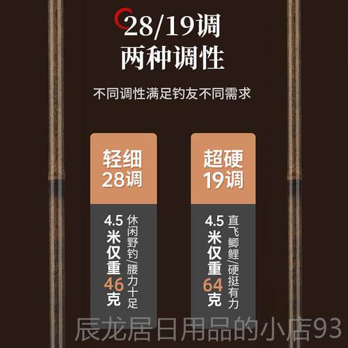 正品逍遥竹鲫竿鱼超轻超硬超细竿极细台竿28调碳素手竿鱼钓鱼竿正