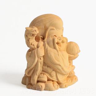 正品黄杨木雕文玩手把件寿摆件 禄寿随身佛像手工雕刻星工品艺精